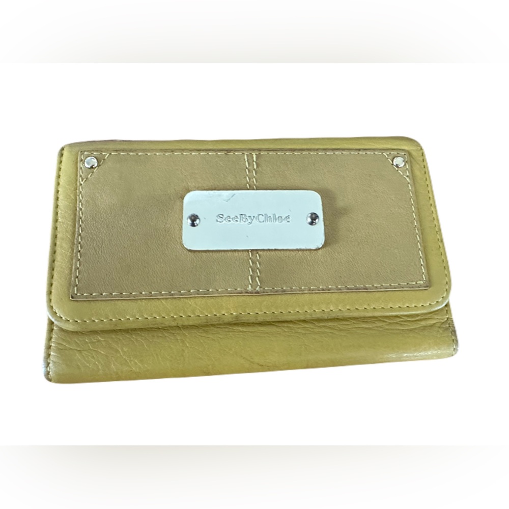 SEE BY CHLOE Trifold Metal Logo Plate Wallet